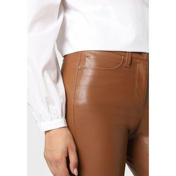 Cambio Women's Size 40 US10 Camel Brown Ray Pants Slim Faux 5 Pckt Trousers $430 - Picture 3 of 9